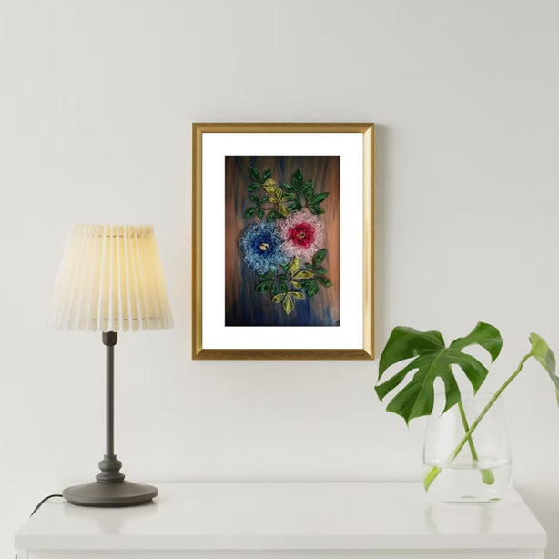 Abundance Peony Flowers A3 Art Poster