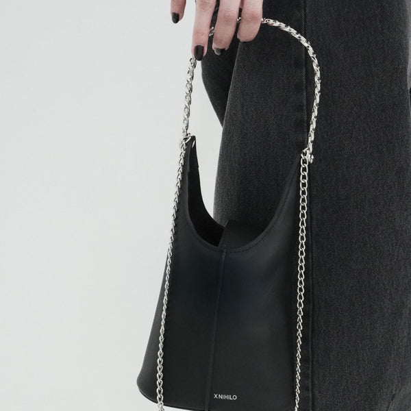 X Nihilo Cleo Leather Evening Bag Black