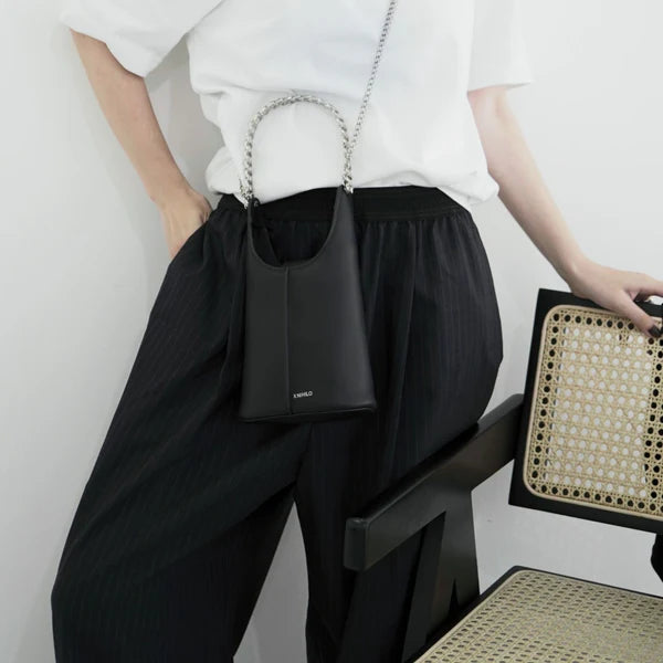 X Nihilo Cleo Leather Evening Bag Black
