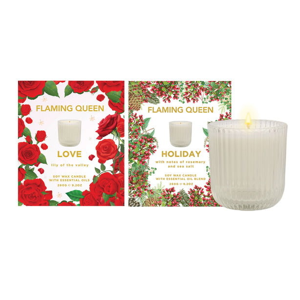 Flaming Queen 2 x 260g Soy Candle - Love & Holiday (U.P : $79 ea.)