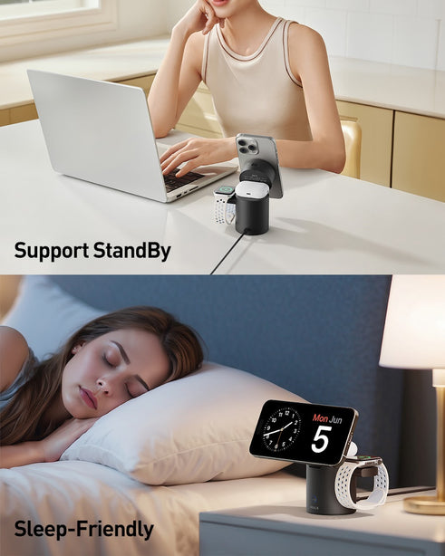 iWALK Power Stand 10000 3-in-1 Wireless Charger Black with Auto Rotation