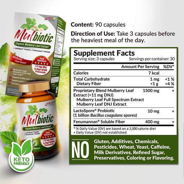 LABO Mulbiotic Capsule Glucose Support for Blood Sugar Diabetes Weight Appetite