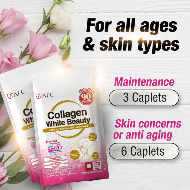 AFC Collagen White Beauty Glutathione for Skin Whitening Fair & Bright Complexion