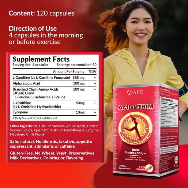 AFC ActiveTRIM Slimming + Fat Burner for Weight Loss. Reduces Calories No Dieting