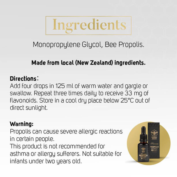 Manuka South Propolis Extract 25ml Immunity Booster Cough Sore Throat Flu Ulcer