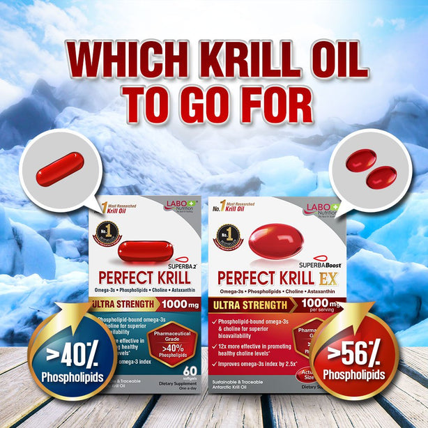 LABO Nutrition Perfect Krill 1000mg Omega 3 Phospholipid Brain Heart Joint Health
