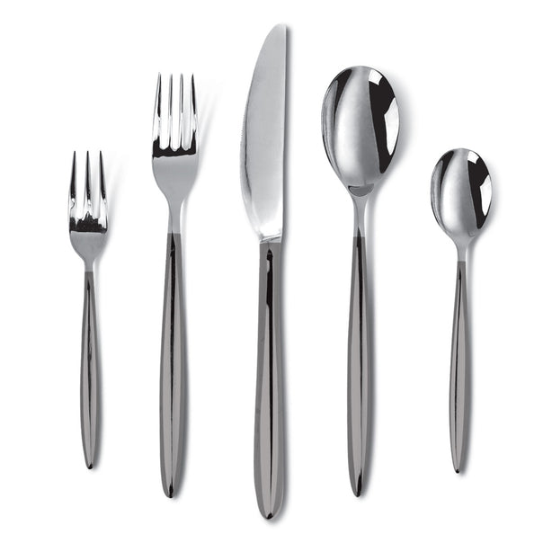 Charles Millen Signature Collection Adelia 20 Piece Cutlery Set, Stainless Steel Mirror Finished With Grey Handle