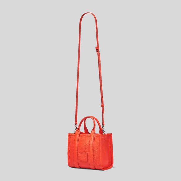 Marc Jacobs The Leather Mini Tote Bag Electric Orange RS-H053L01RE22