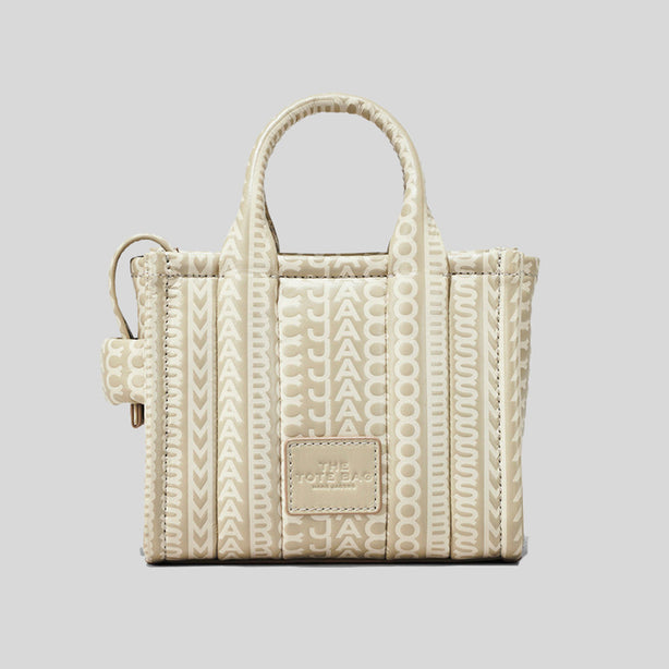 Marc Jacobs The Monogram Leather Mini Tote Bag Khaki RS-H052L03FA22