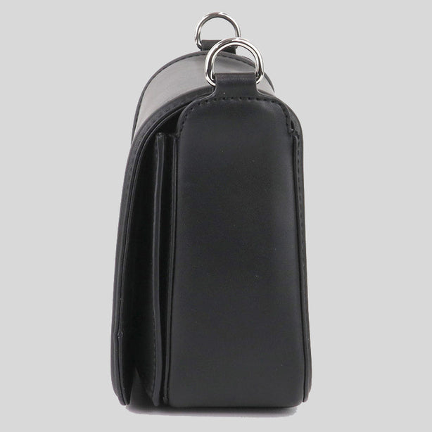 Marc Jacobs Leather Full Flap Logo Shoulder Bag Black RS-H901L01RE21