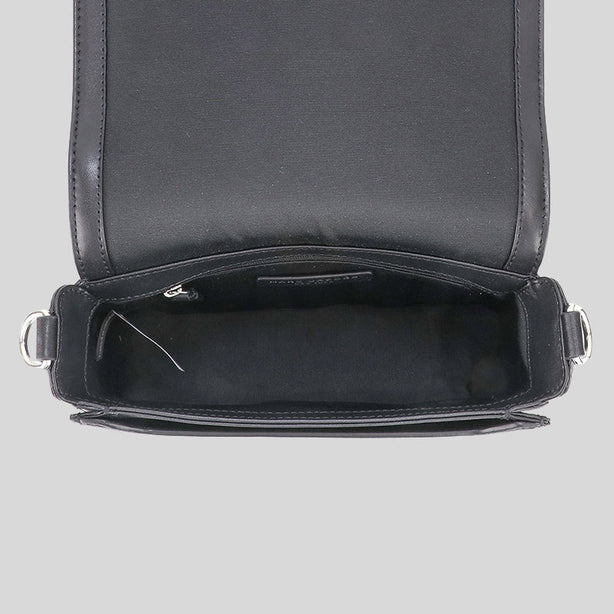 Marc Jacobs Leather Full Flap Logo Shoulder Bag Black RS-H901L01RE21