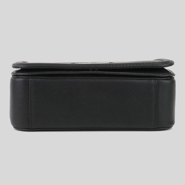 Marc Jacobs Leather Full Flap Logo Shoulder Bag Black RS-H901L01RE21
