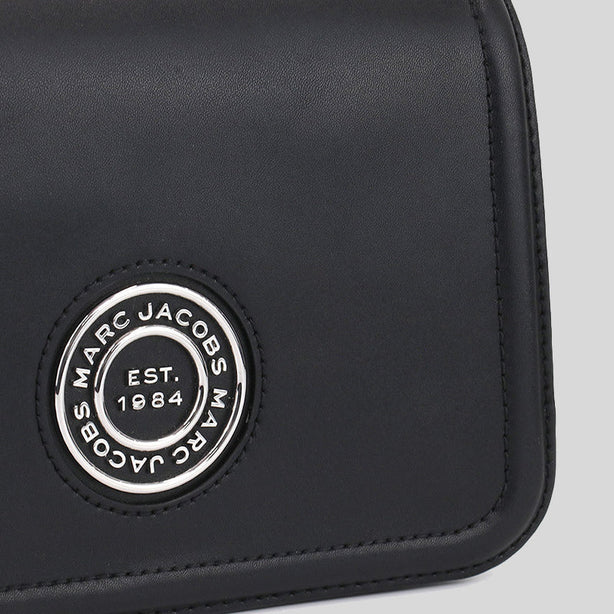 Marc Jacobs Leather Full Flap Logo Shoulder Bag Black RS-H901L01RE21