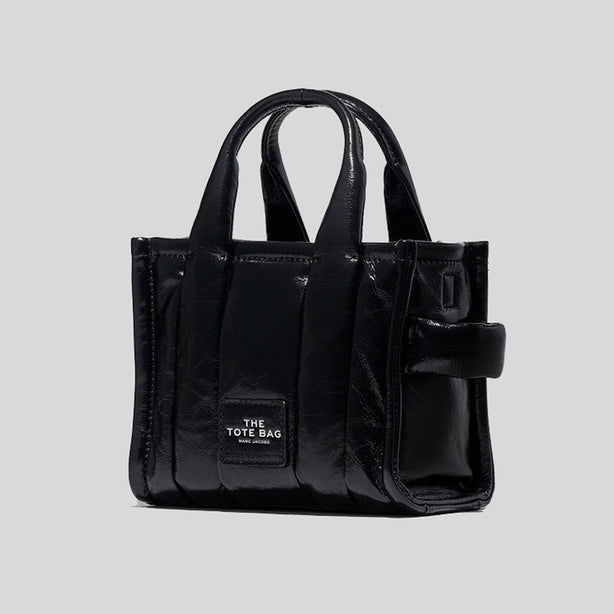 Marc Jacobs The Shiny Crinkle Leather Mini Tote Black RS-H064L03FA22
