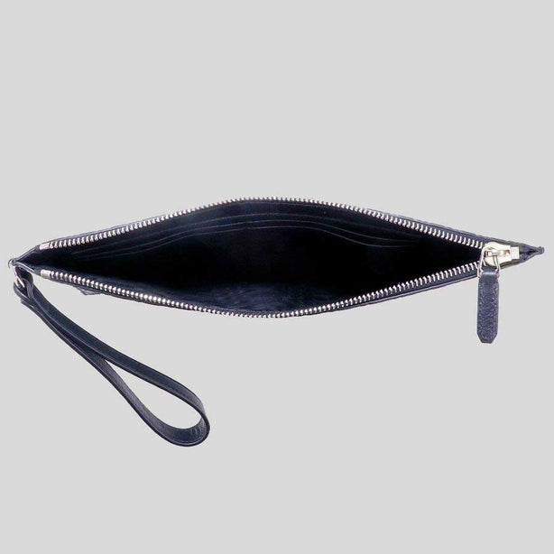 GUCCI Unisex Micro GG Leather Clutch Navy RB-544477