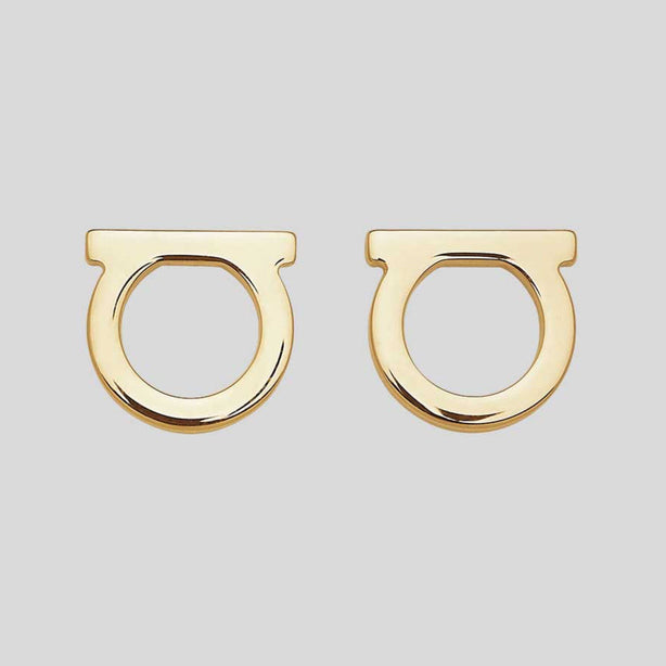 FERRAGAMO Gancini Earrings (L) Gold Color RB-696429
