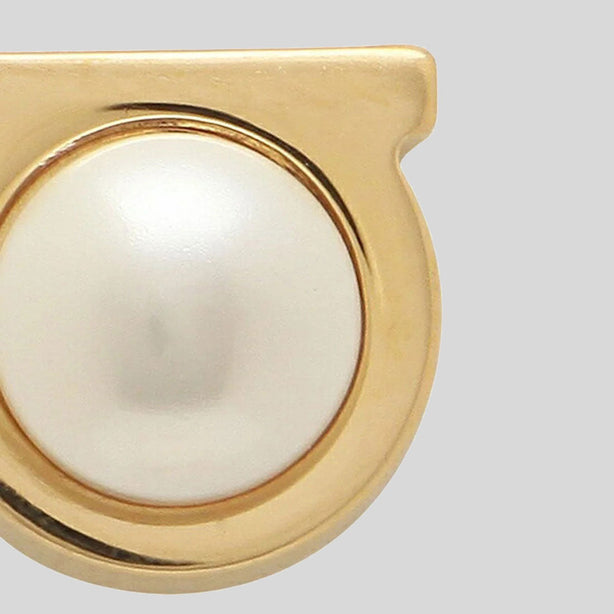 FERRAGAMO Gancini Pearls Earrings In Gold Color RS-760121