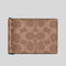 COACH Slim Money Clip Billfold Wallet In Signature Canvas Tan/Black RB-CY059