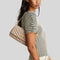 TORY BURCH Small Kira Chevron Flap Shoulder Bag Grey Heron RS-90456