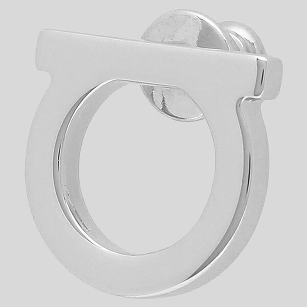 FERRAGAMO Gancini Earrings (L) Palladium RS-760119
