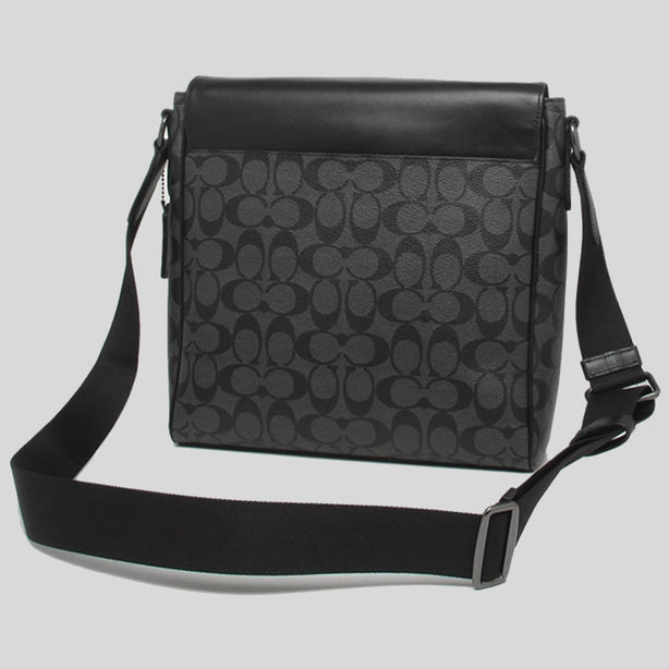 Coach Men's Houston Map Bag In Signature Canvas Black RS-573