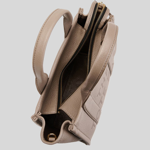 Marc Jacobs Leather The Tote Mini Traveler Tote Bag Cement RS-H009L01SP21
