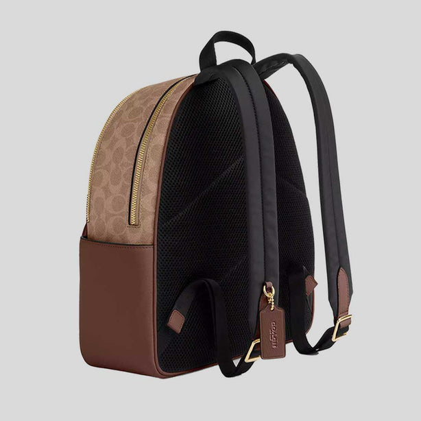 COACH Court Backpack In Signature Canvas Tan/Brown RB-CZ176
