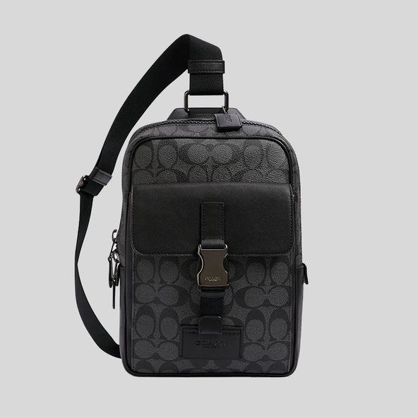 Coach Track Pack In Signature Canvas Black RS-C2711