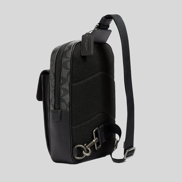 Coach Track Pack In Signature Canvas Black RS-C2711