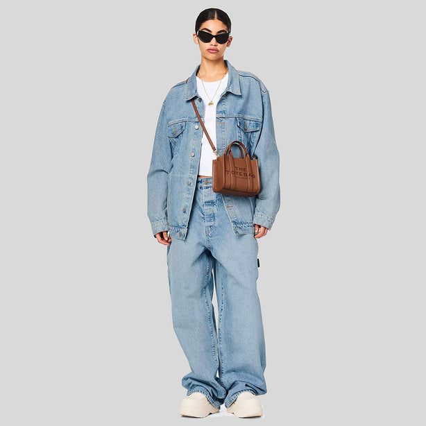 Marc Jacobs The Leather Mini Tote Bag Argan Oil RS-H053L01RE22