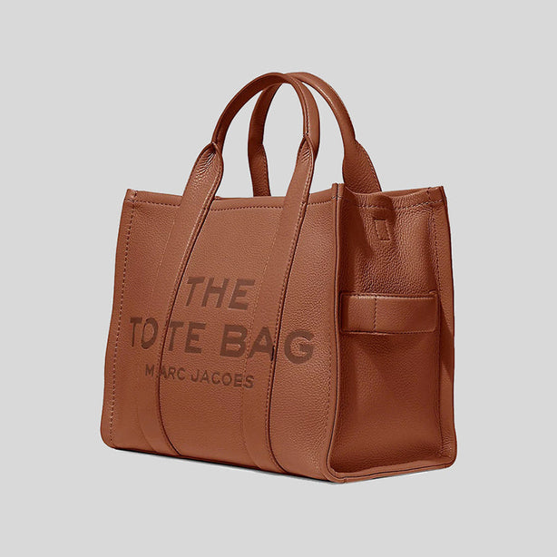 Marc Jacobs Leather The Tote Small Traveler Tote Bag Argan Oil RS-H009L01SP21