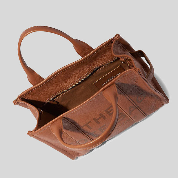 Marc Jacobs Leather The Tote Small Traveler Tote Bag Argan Oil RS-H009L01SP21