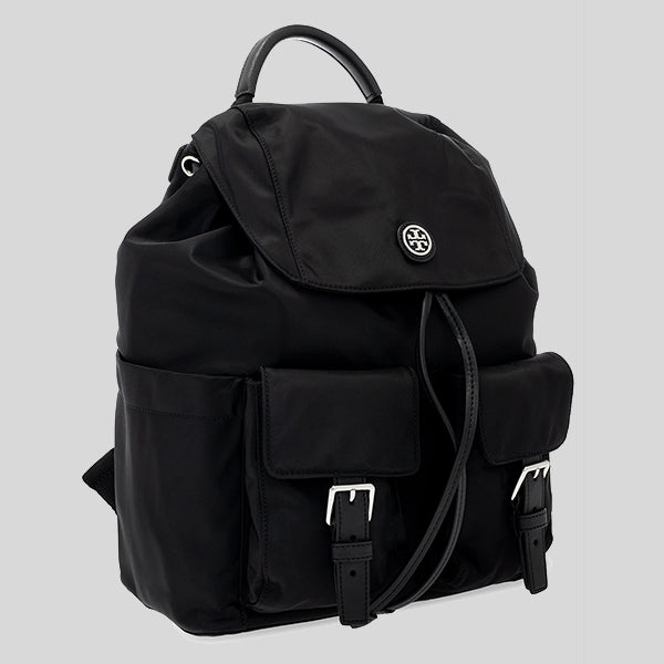 Tory Burch Nylon Flap Backpack Black RS-85061