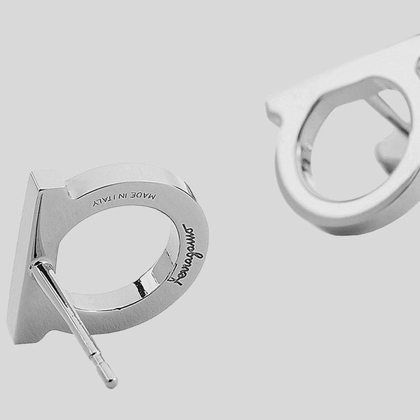 Ferragamo Gancini Earrings In Silver Collar Small RS-696433