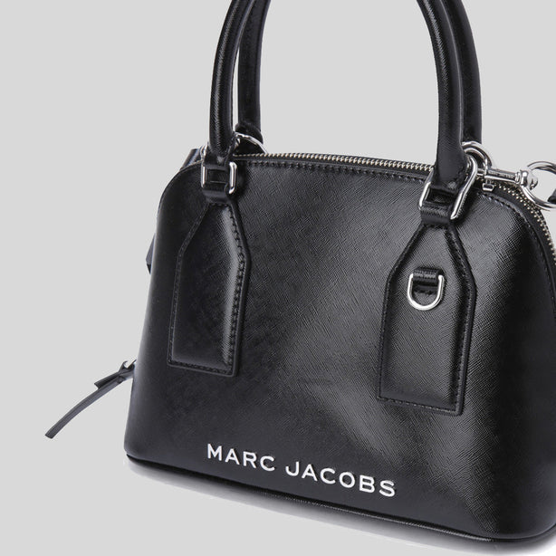 MARC JACOBS Small Leather Dome Satchel Crossbody Bag Black RS-4S4HSC003H02
