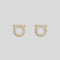 FERRAGAMO Gancini Crystals Small Earrings In Gold Color RB-696576