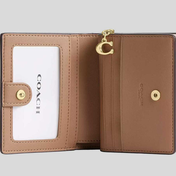 COACH Snap Wallet In Signature Canvas Tan/Brown RB-CW789
