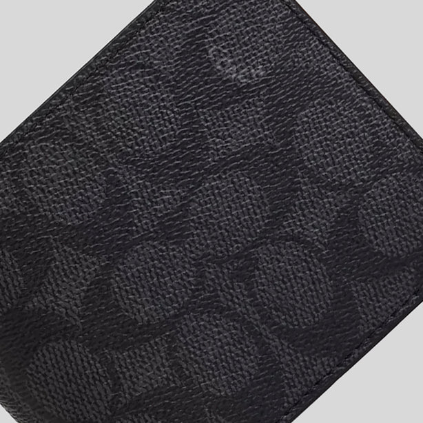 COACH Men's 3 In 1 Wallet In Signature Canvas Charcoal/Black RS-CW380