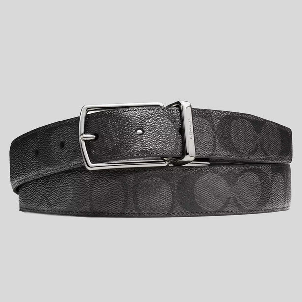 COACH Harness Buckle Cut To Size Reversible Belt, 30 Mm Charcoal/Black RS-CQ016