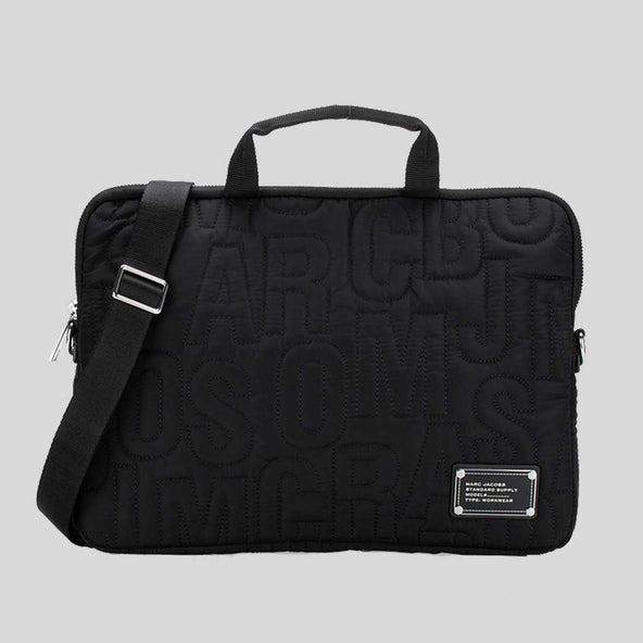 MARC JACOBS Nylon Logo Quilted 13 in Laptop Bag Black RS-4S4SCP001S02