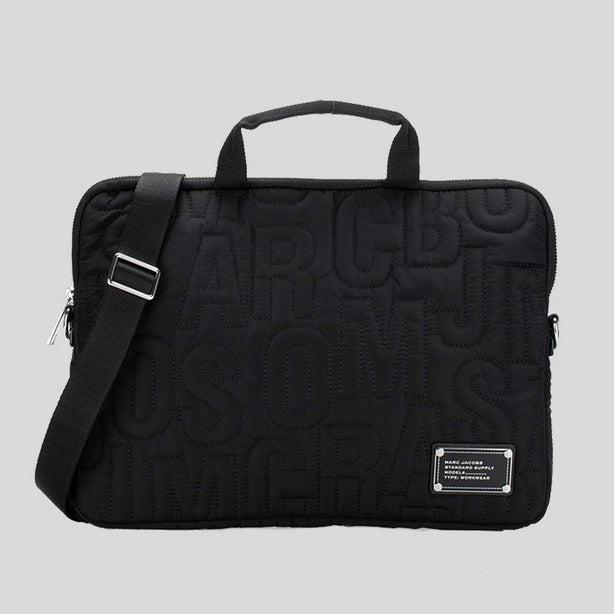 MARC JACOBS Nylon Logo Quilted 13 in Laptop Bag Black RS-4S4SCP001S02