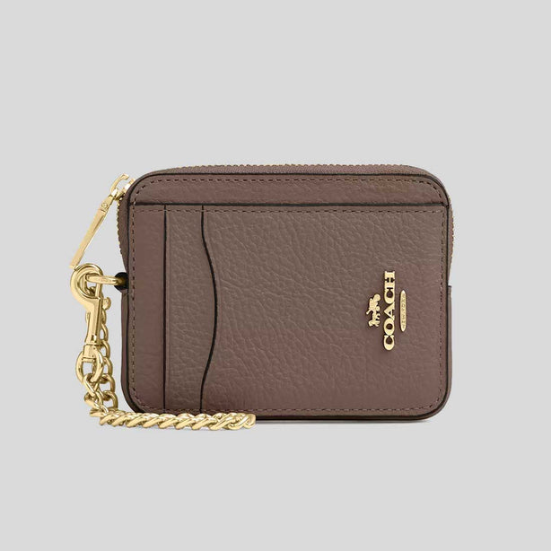 COACH Zip Card Case Dark Stone RB-6303