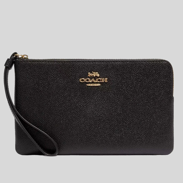 COACH Large Corner Zip Wristlet Black RB-CV395