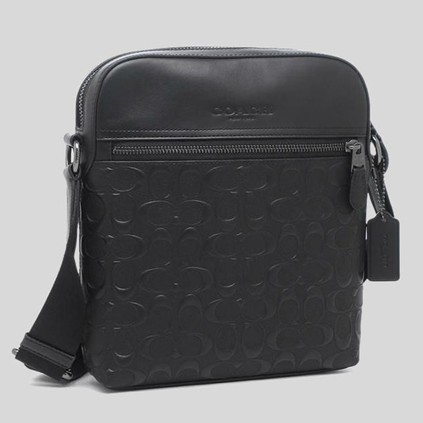 COACH Houston Flight Bag In Signature Leather Black RS-4009