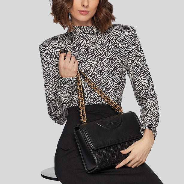 Tory Burch Fleming Convertible Shoulder Bag Black RS-76997