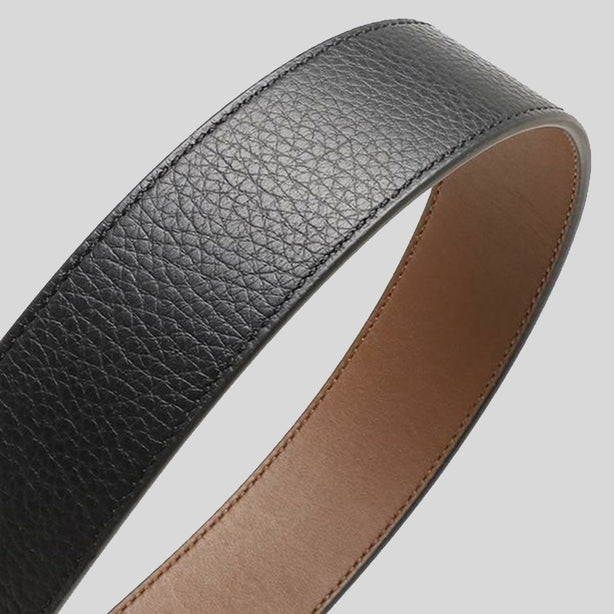 COACH Signature Buckle Cut To Size Reversible Belt, 38 Mm Black/Dark Saddle RS-CQ013