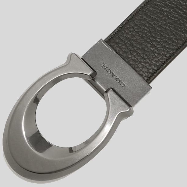 COACH Signature Buckle Cut To Size Reversible Belt, 38 Mm Black/Dark Saddle RS-CQ013