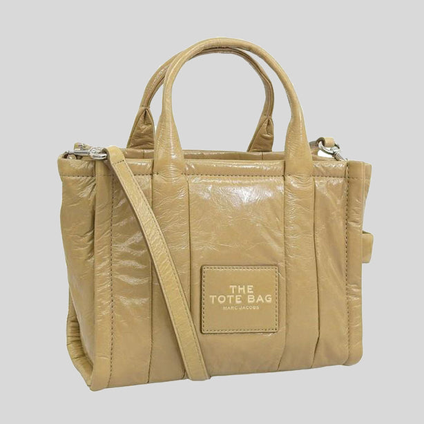 MARC JACOBS The Shiny Crinkle Small Tote Light Brown RS-H065L01PF22