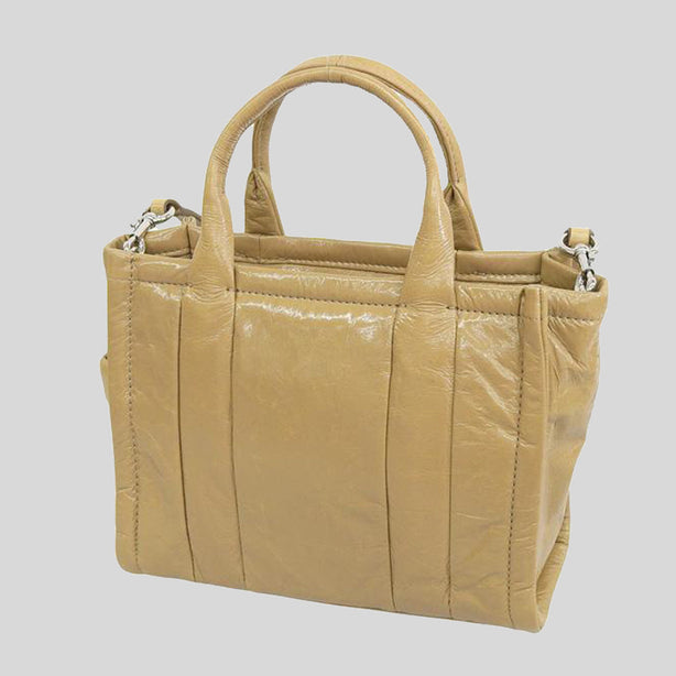 MARC JACOBS The Shiny Crinkle Small Tote Light Brown RS-H065L01PF22