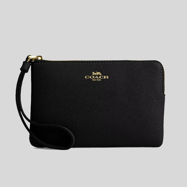 COACH Corner Zip Wristlet Black RS-CV396